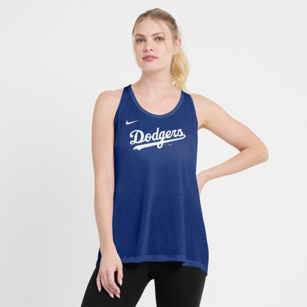 Royal Los Angeles Dodgers Nike Open-Back Crisscross Dri-FIT Tank Top
