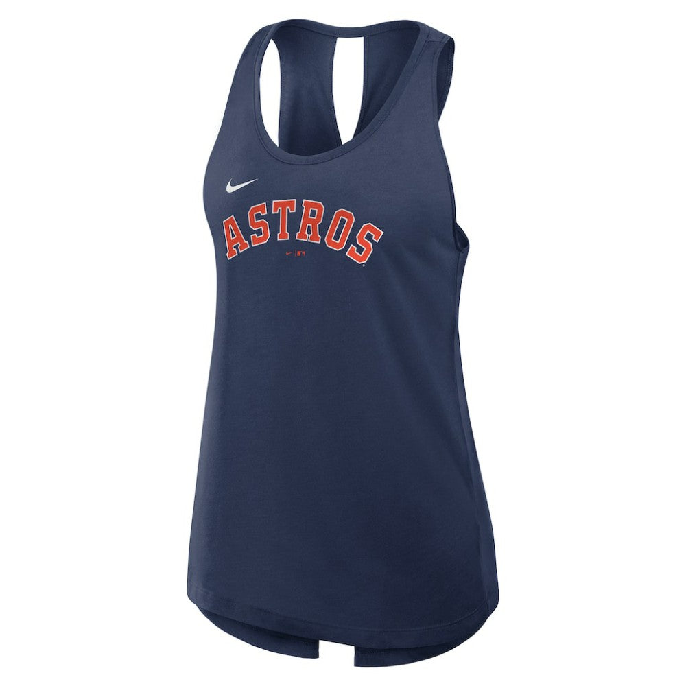 Navy Houston Astros Nike Open-Back Crisscross Dri-FIT Tank Top