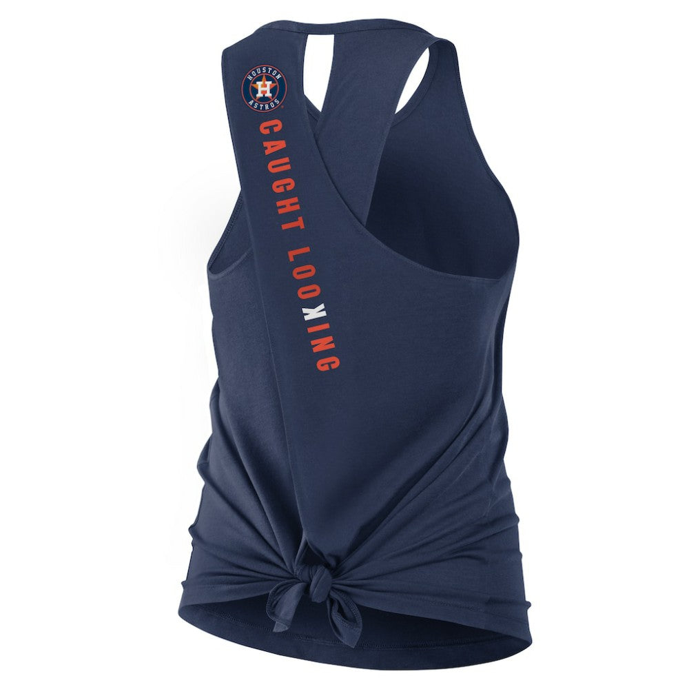 Navy Houston Astros Nike Open-Back Crisscross Dri-FIT Tank Top