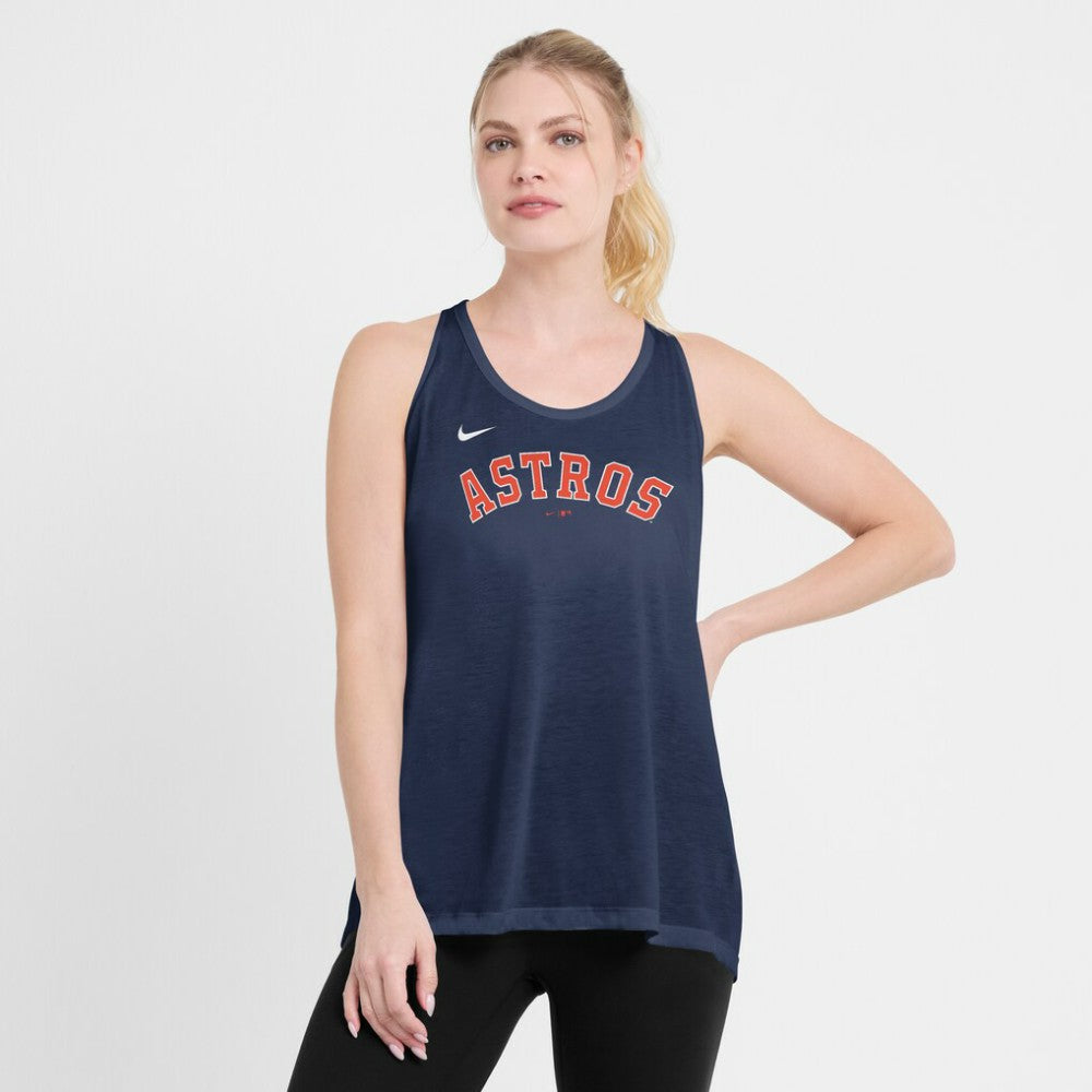 Navy Houston Astros Nike Open-Back Crisscross Dri-FIT Tank Top