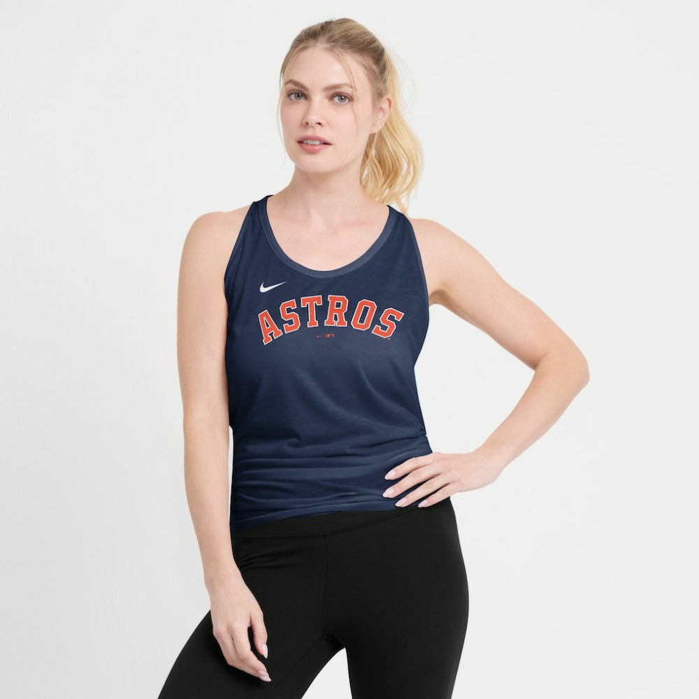 Navy Houston Astros Nike Open-Back Crisscross Dri-FIT Tank Top