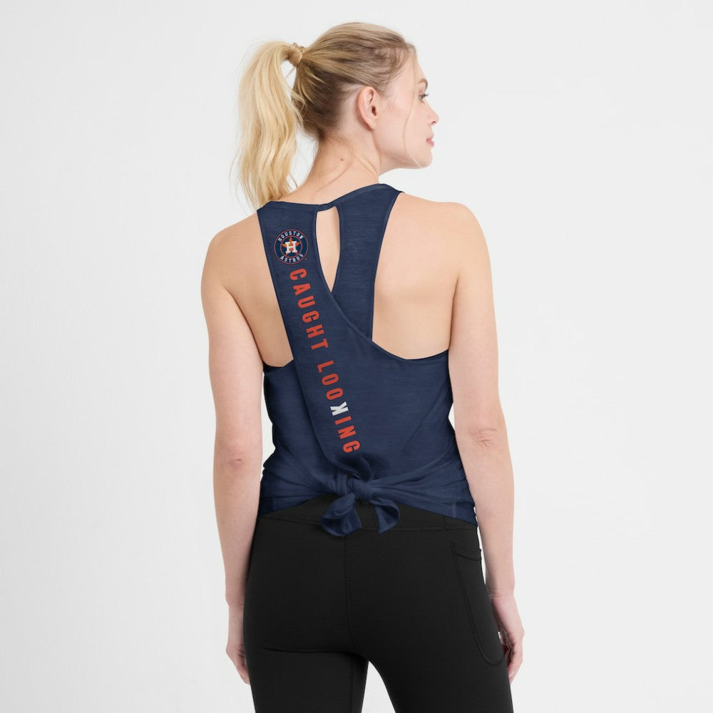 Navy Houston Astros Nike Open-Back Crisscross Dri-FIT Tank Top