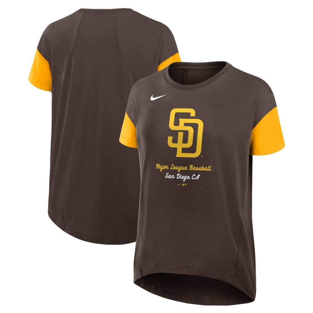 Brown San Diego Padres Nike Women's Flowy Fashion Tri-Blend Dri-FIT T-Shirt