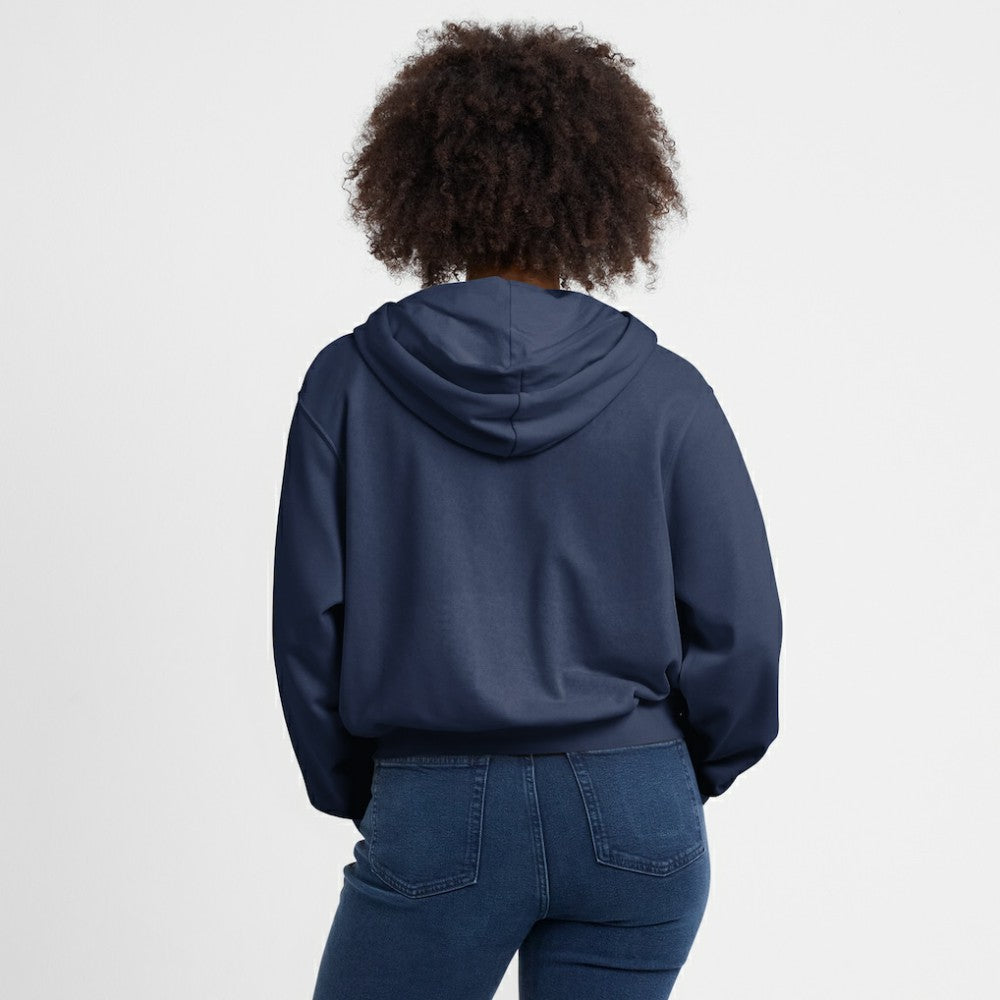Navy New York Yankees Nike Women's Cropped Chill Full-Zip Hoodie
