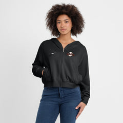 Black San Francisco Giants Nike Women's Cropped Chill Full-Zip Hoodie