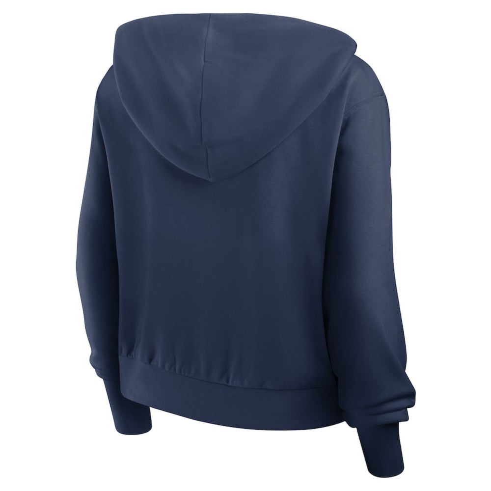 Navy Atlanta Braves Nike Women's Cropped Chill Full-Zip Hoodie