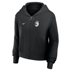 Black Cincinnati Reds Nike Women's Cropped Chill Full-Zip Hoodie