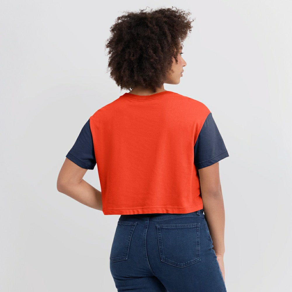Orange/Navy Houston Astros Nike Women's Script Dri-FIT Cropped T-Shirt