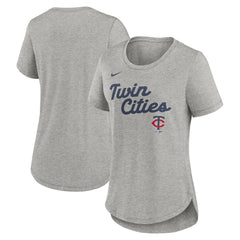 Heather Gray Minnesota Twins Nike Women's Script Tri-Blend T-Shirt