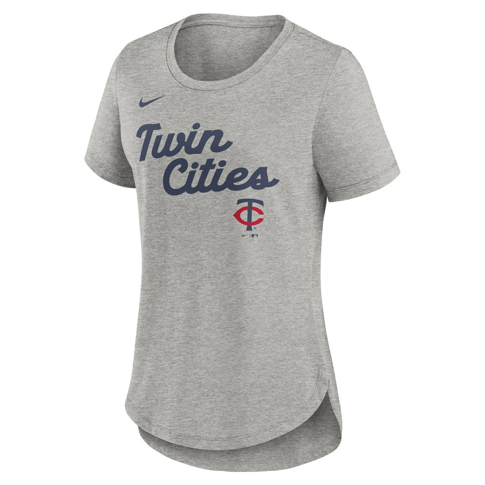 Heather Gray Minnesota Twins Nike Women's Script Tri-Blend T-Shirt