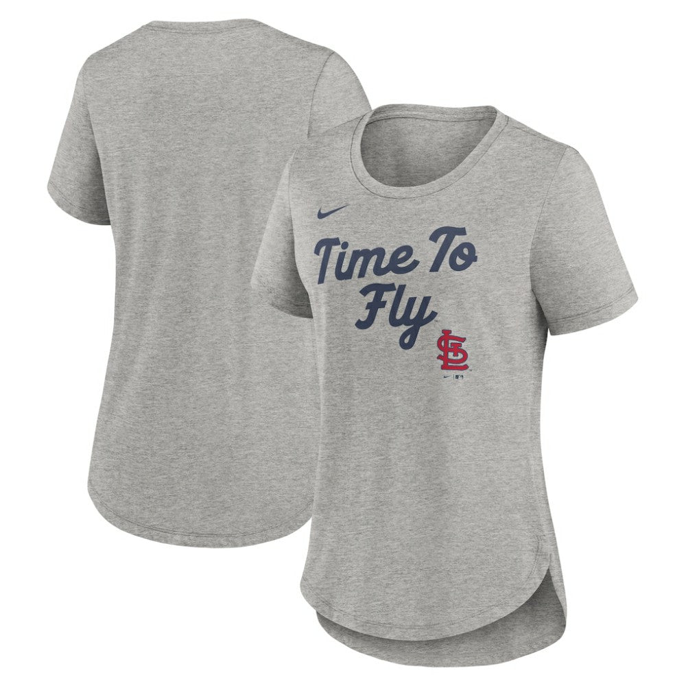 Heather Gray St. Louis Cardinals Nike Women's Script Tri-Blend T-Shirt