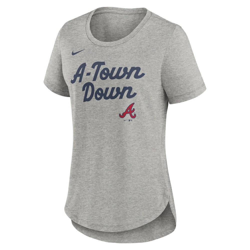 Heather Gray Atlanta Braves Nike Women's Script Tri-Blend T-Shirt