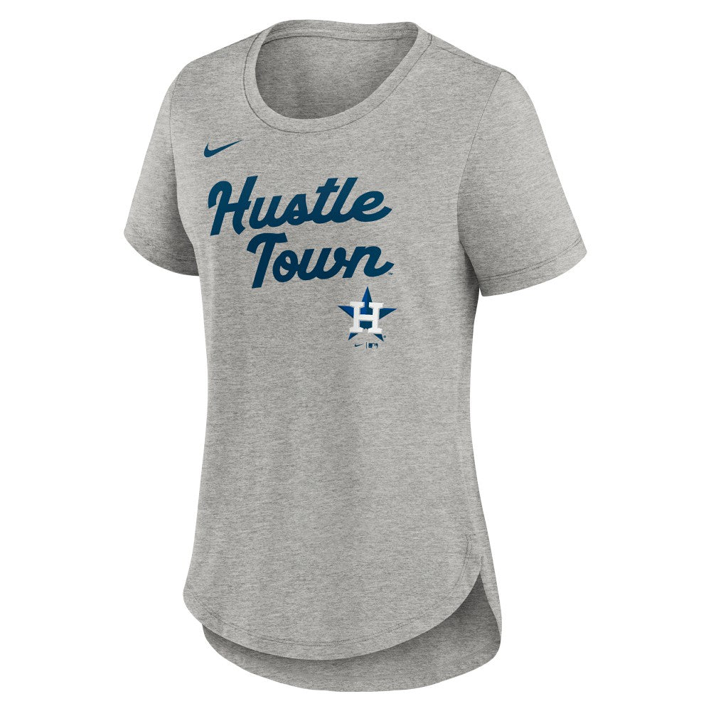 Heather Gray Houston Astros Nike Women's Script Tri-Blend T-Shirt