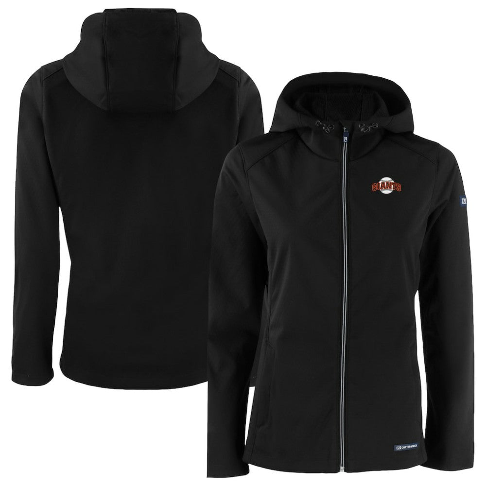 Black San Francisco Giants Cutter & Buck Women's Evoke Eco Softshell Recycled Full-Zip Jacket