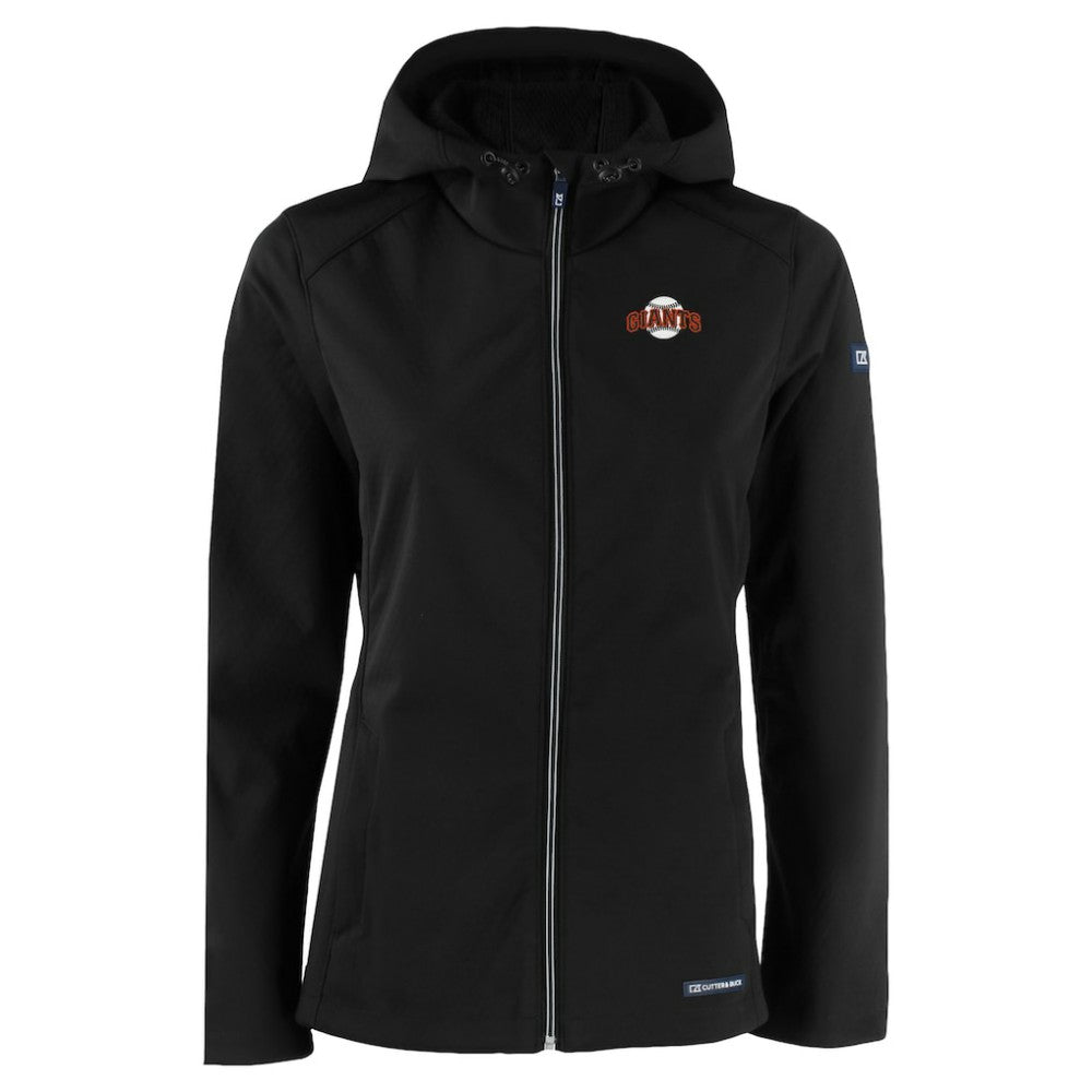Black San Francisco Giants Cutter & Buck Women's Evoke Eco Softshell Recycled Full-Zip Jacket