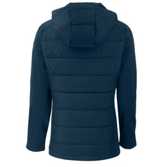 Navy Los Angeles Dodgers Cutter & Buck Women's  Evoke Hybrid Eco Softshell Recycled Full-Zip Hoodie Jacket