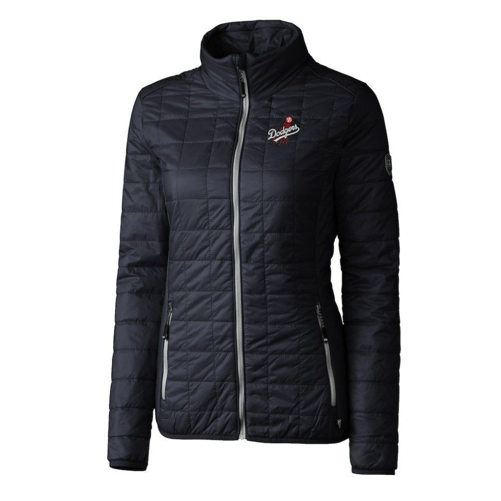 Navy Los Angeles Dodgers Cutter & Buck Women's Rainier PrimaLoft Eco Insulated Full-Zip Puffer Jacket