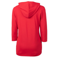 Red St. Louis Cardinals Cutter & Buck Women's Cooperstown Collection DryTec Virtue Eco Pique Recycled 3/4-Sleeve Half-Zip Pullover Hoodie