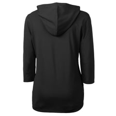 Black San Francisco Giants Cutter & Buck Women's  DryTec Virtue Eco Pique Recycled 3/4-Sleeve Half-Zip Pullover Hoodie