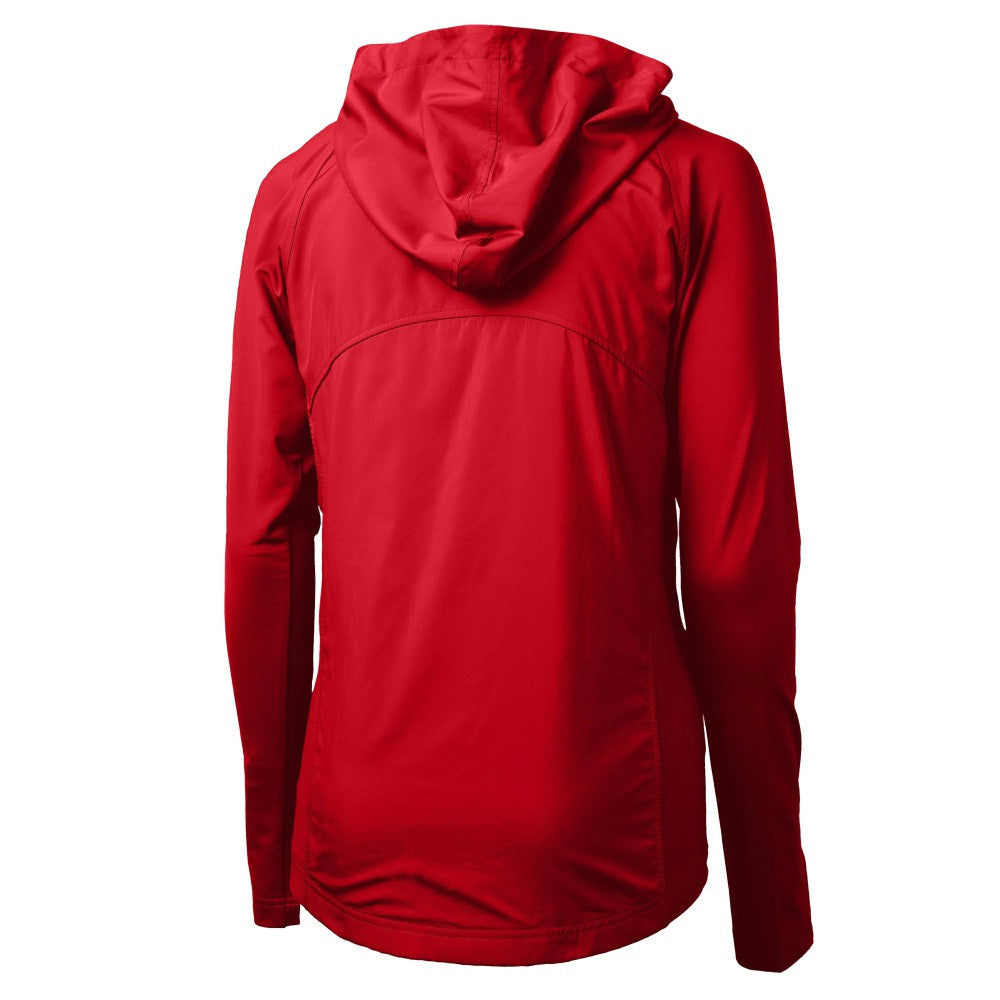 Red Cleveland Guardians Cutter & Buck Women's  Adapt Eco Knit Hybrid Recycled Full-Zip Hoodie