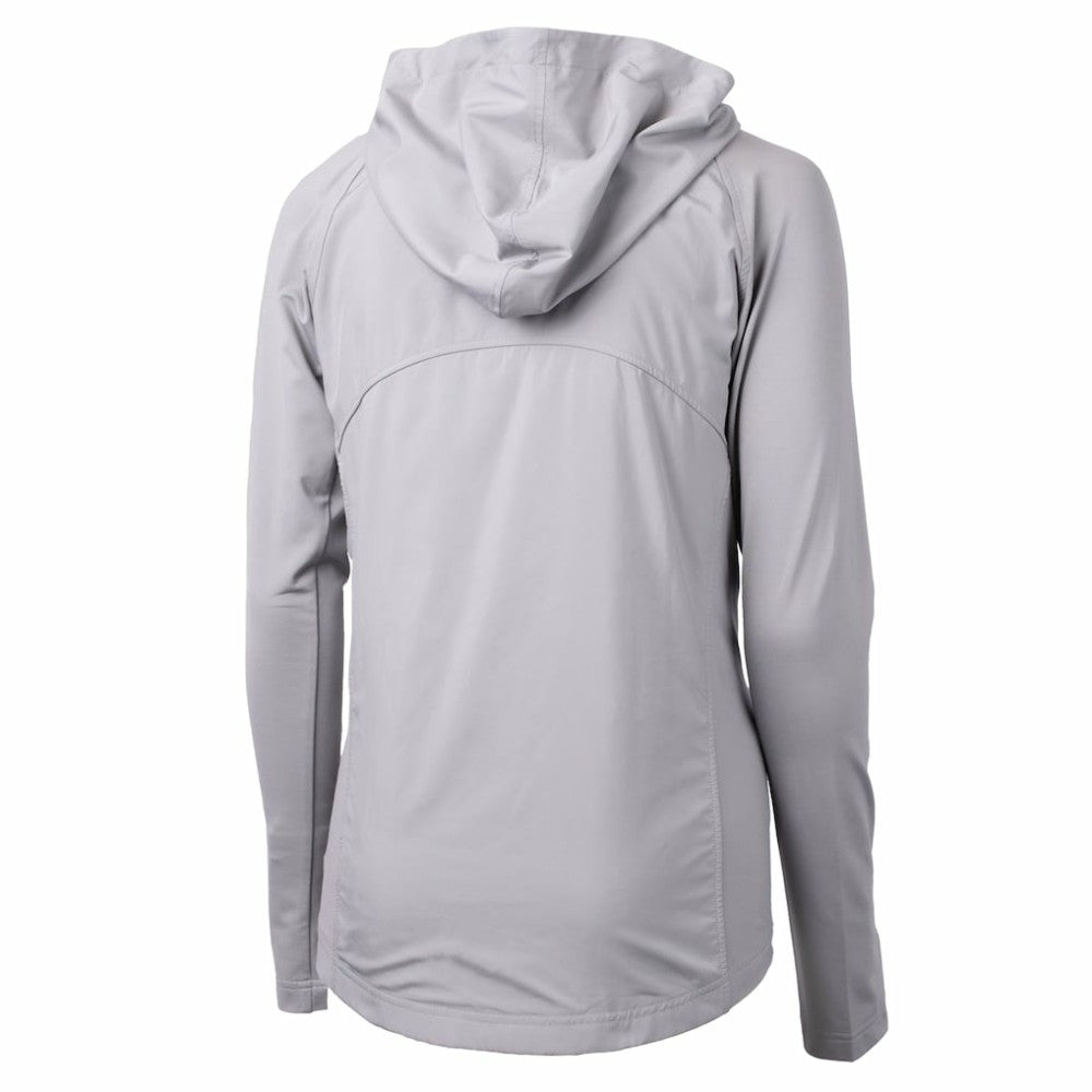 Gray Los Angeles Dodgers Cutter & Buck Women's  Adapt Eco Knit Hybrid Recycled Full-Zip Hoodie