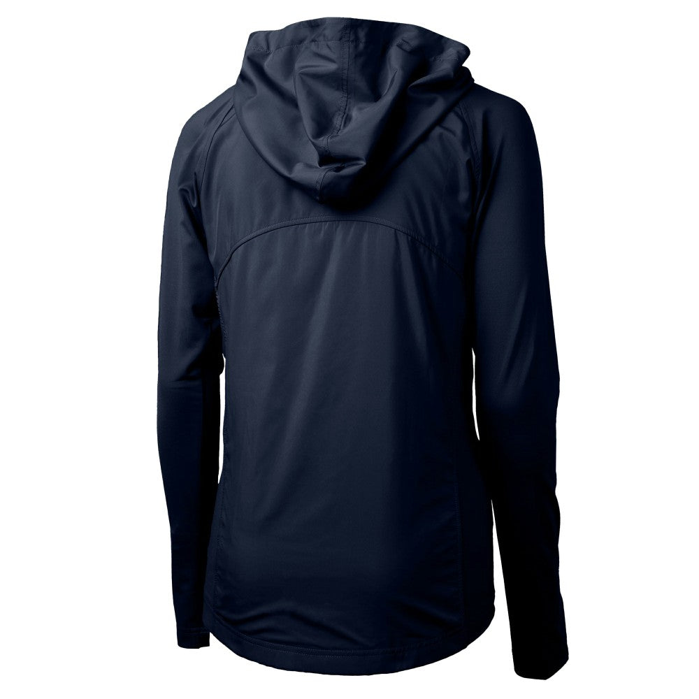 Navy Los Angeles Dodgers Cutter & Buck Women's  Adapt Eco Knit Hybrid Recycled Full-Zip Hoodie