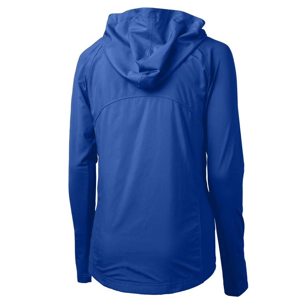 Royal Los Angeles Dodgers Cutter & Buck Women's  Adapt Eco Knit Hybrid Recycled Full-Zip Hoodie