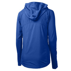 Royal Los Angeles Dodgers Cutter & Buck Women's  Adapt Eco Knit Hybrid Recycled Full-Zip Hoodie