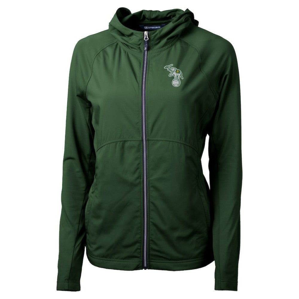 Green Athletics Cutter & Buck Women's Adapt Eco Knit Hybrid Recycled Full-Zip Hoodie