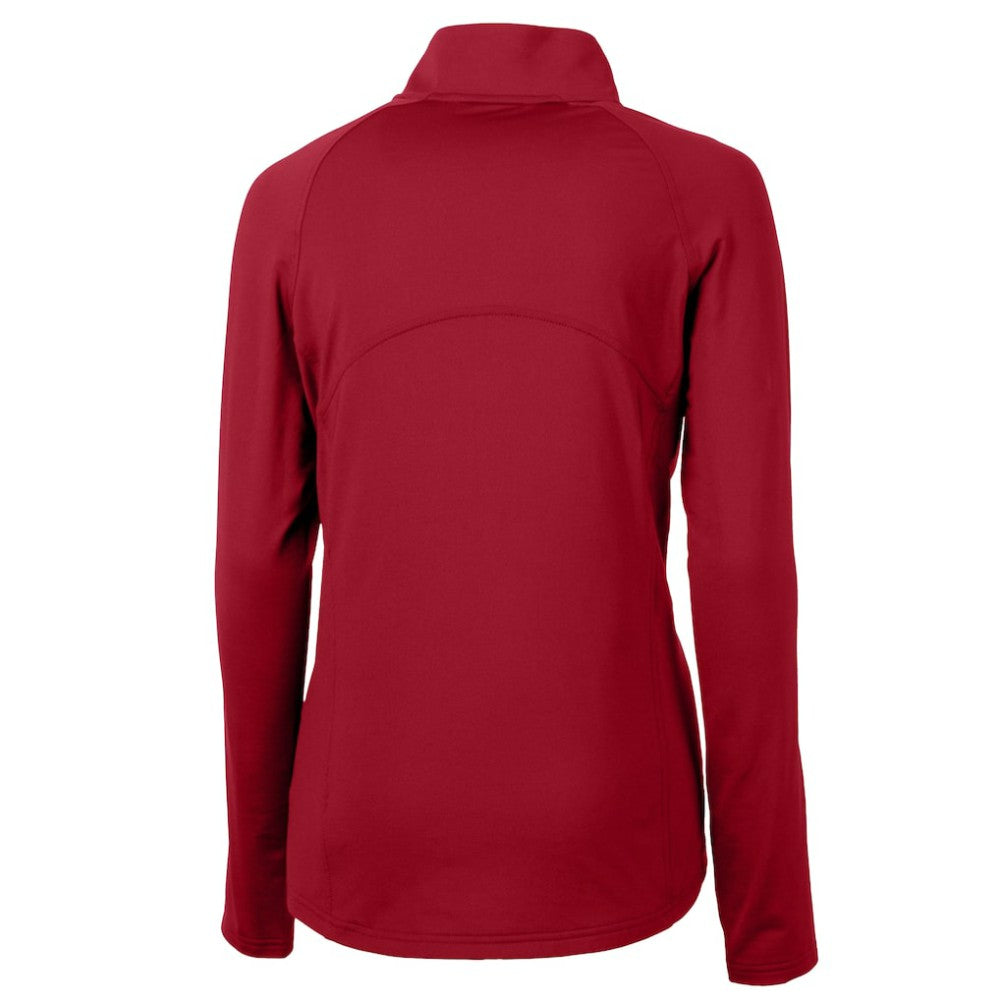 Red Detroit Tigers Cutter & Buck Women's Americana DryTec Adapt Eco Knit Stretch Recycled Raglan Half-Zip Top