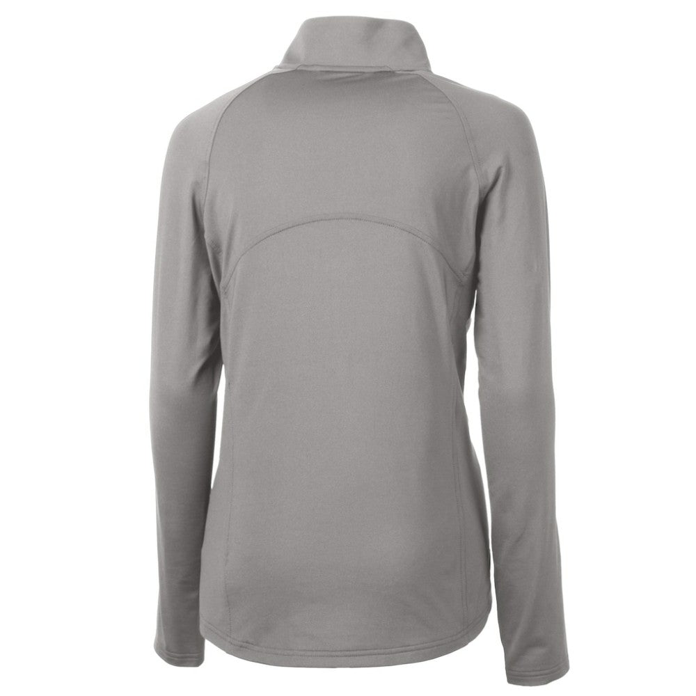 Gray Los Angeles Dodgers Cutter & Buck Women's  DryTec Adapt Eco Knit Stretch Recycled Raglan Half-Zip Top