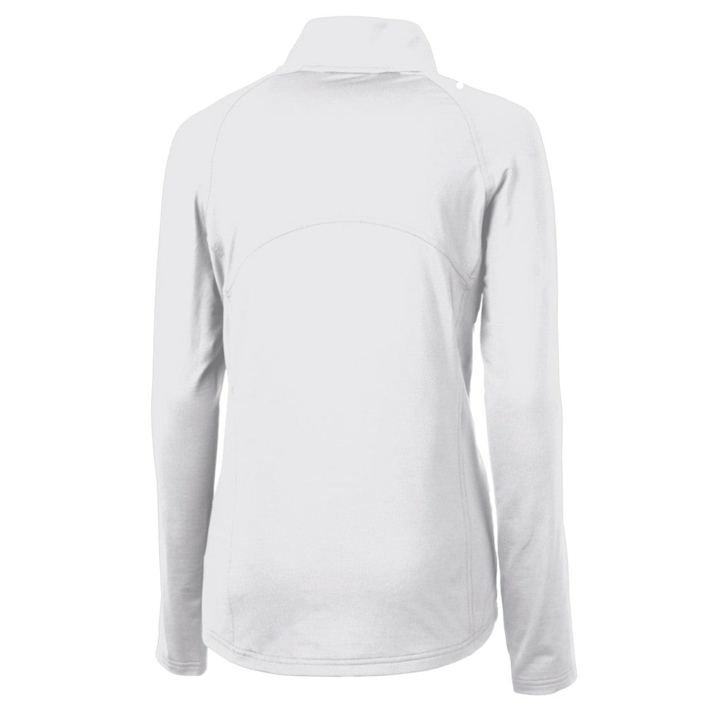 White Philadelphia Phillies Cutter & Buck Women's Cooperstown Collection DryTec Adapt Eco Knit Stretch Recycled Raglan Half-Zip Top