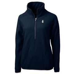 Navy Chicago Cubs Cutter & Buck Women's Cooperstown Collection Cascade Eco Sherpa Fleece Half-Zip Pullover Jacket