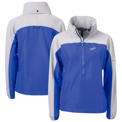 Royal Los Angeles Dodgers Cutter & Buck Women's  Charter Eco Recycled Half-Zip Anorak Jacket