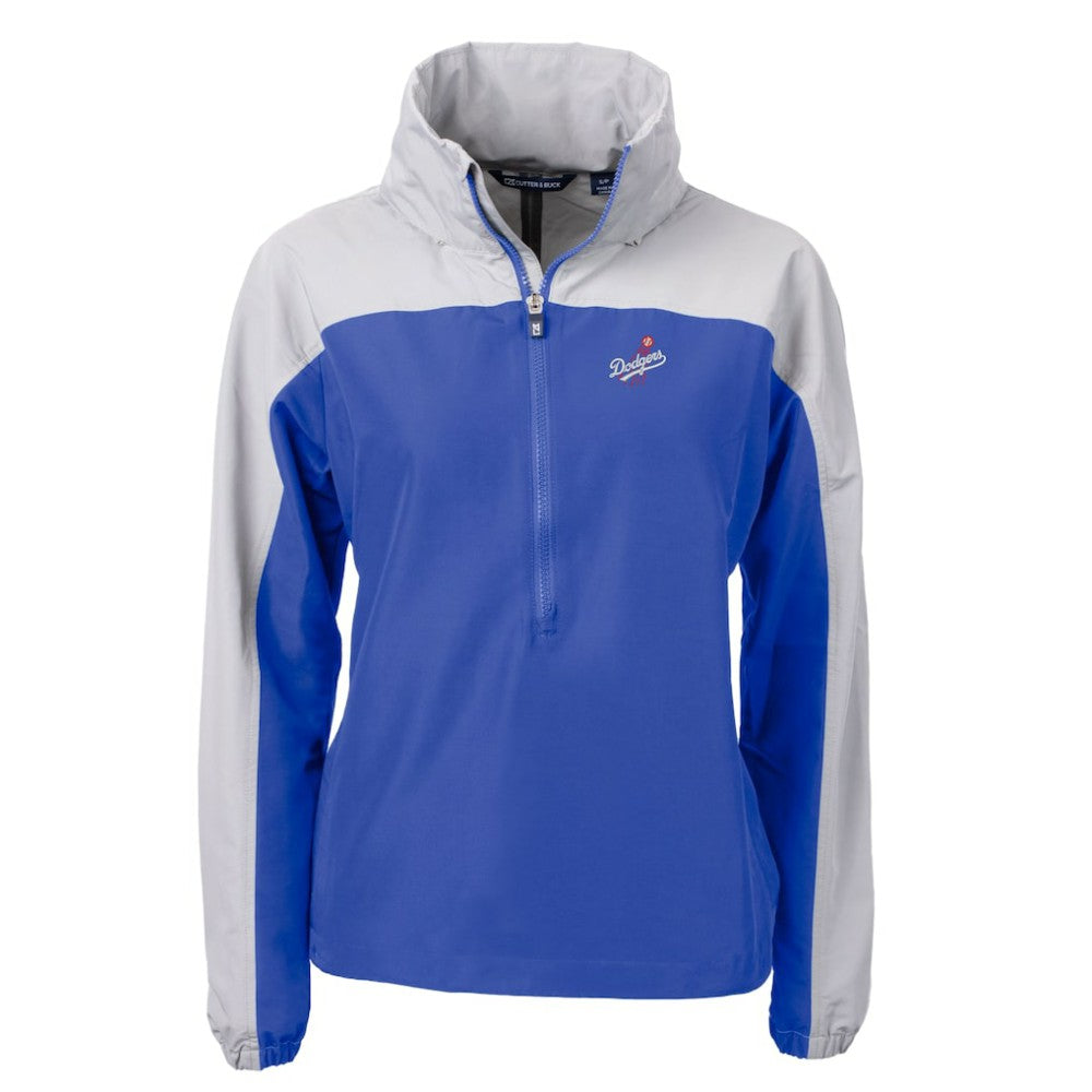 Royal Los Angeles Dodgers Cutter & Buck Women's  Charter Eco Recycled Half-Zip Anorak Jacket
