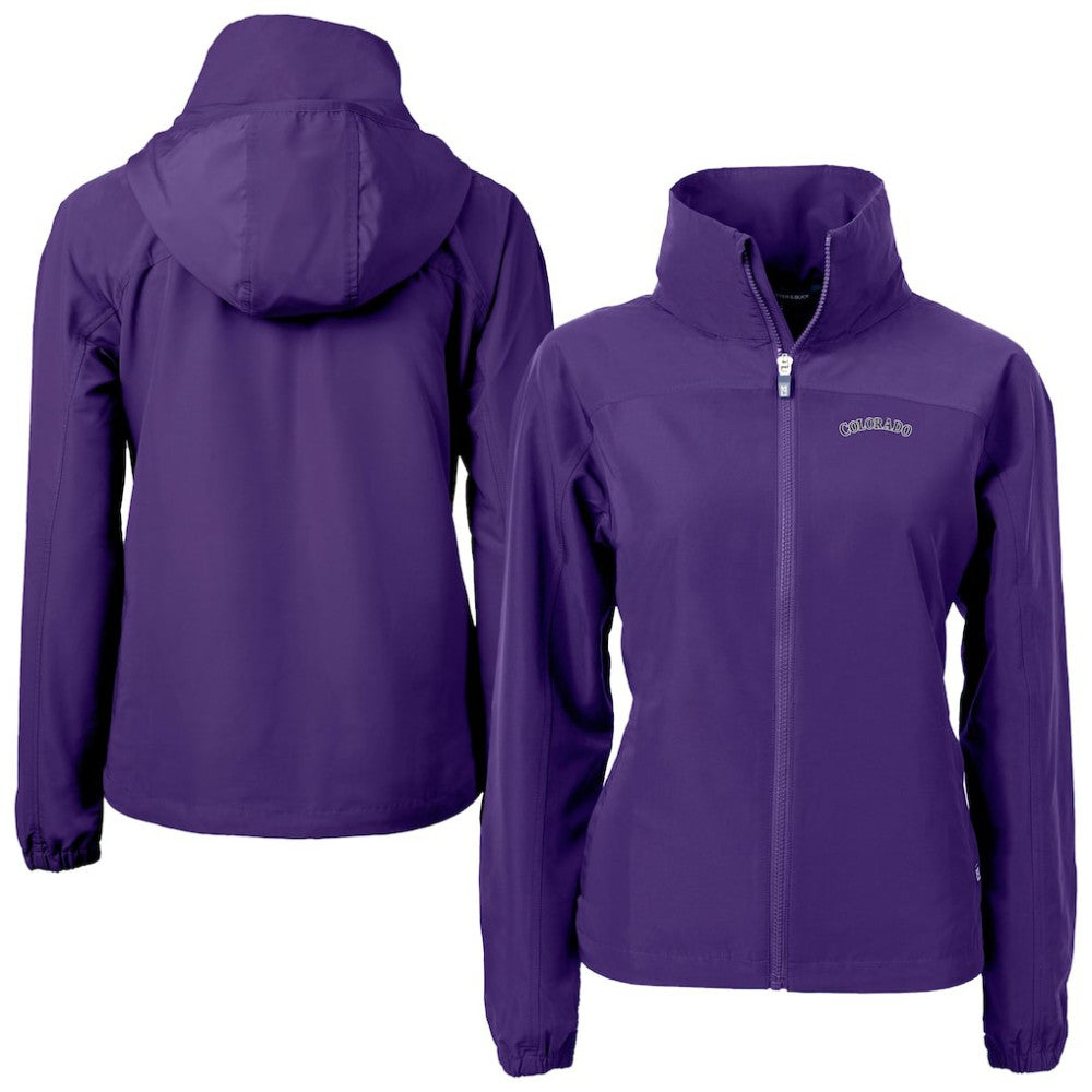 Purple Colorado Rockies Cutter & Buck Women's Charter Eco Recycled Full-Zip Jacket