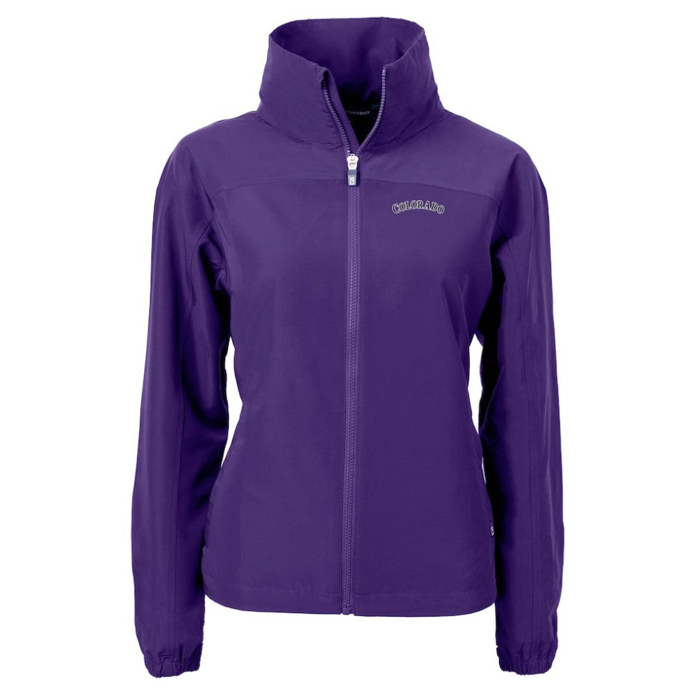 Purple Colorado Rockies Cutter & Buck Women's Charter Eco Recycled Full-Zip Jacket