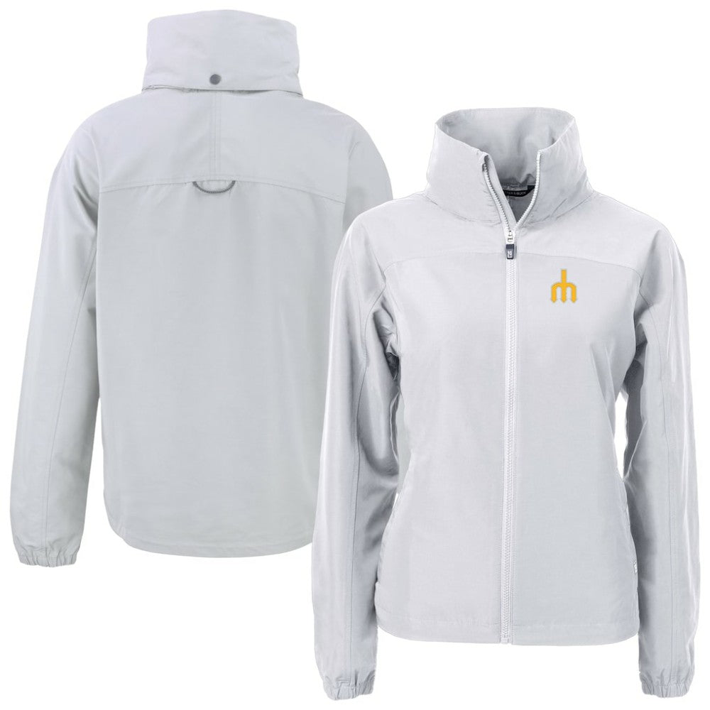 Gray Seattle Mariners Cutter & Buck Women's  Charter Eco Recycled Full-Zip Jacket