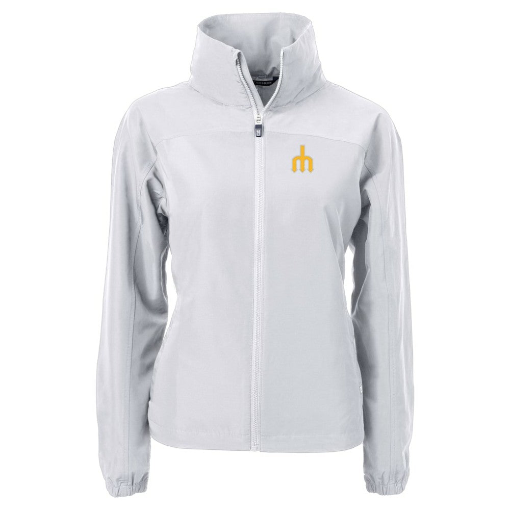 Gray Seattle Mariners Cutter & Buck Women's  Charter Eco Recycled Full-Zip Jacket