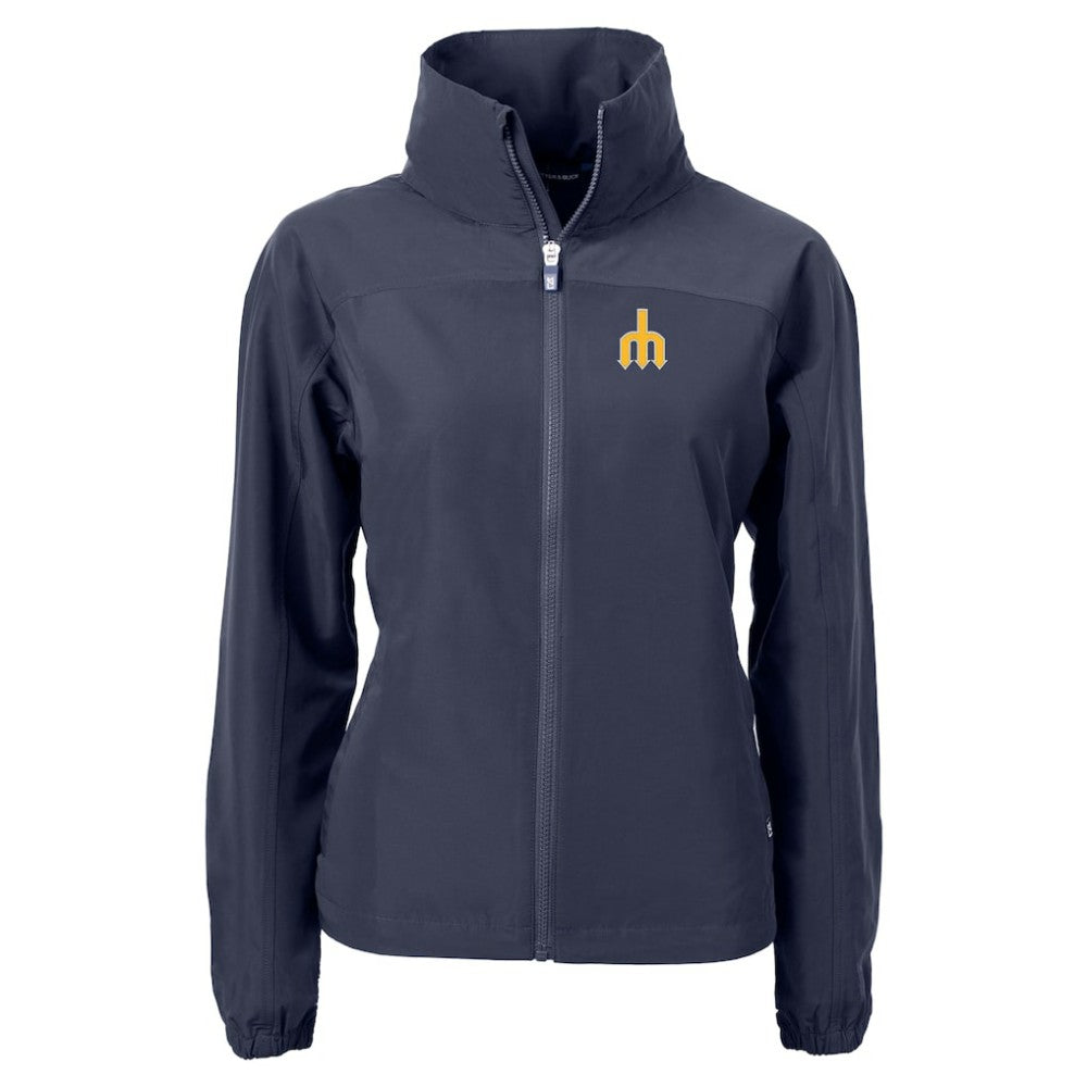 Navy Seattle Mariners Cutter & Buck Women's  Charter Eco Recycled Full-Zip Jacket