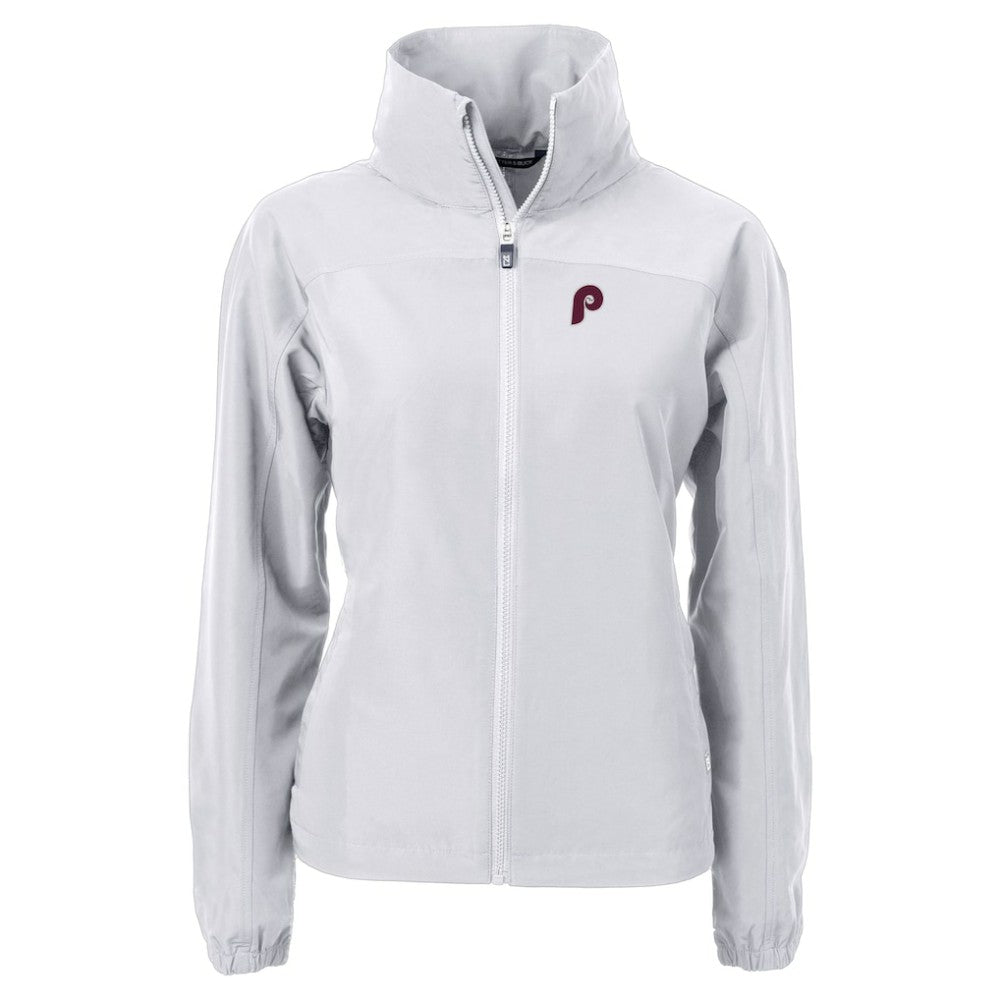 Gray Philadelphia Phillies Cutter & Buck Women's Cooperstown Collection Charter Eco Recycled Full-Zip Jacket