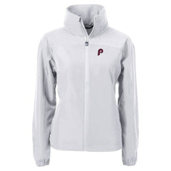 Gray Philadelphia Phillies Cutter & Buck Women's Cooperstown Collection Charter Eco Recycled Full-Zip Jacket