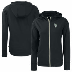 Black Athletics Cutter & Buck Women's Daybreak Eco Recycled Full-Zip Hoodie Jacket