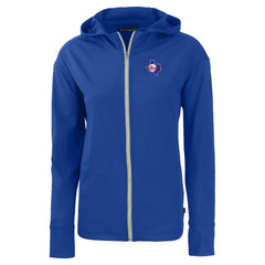 Royal Texas Rangers Cutter & Buck Women's Cooperstown Collection Daybreak Eco Recycled Full-Zip Hoodie Jacket