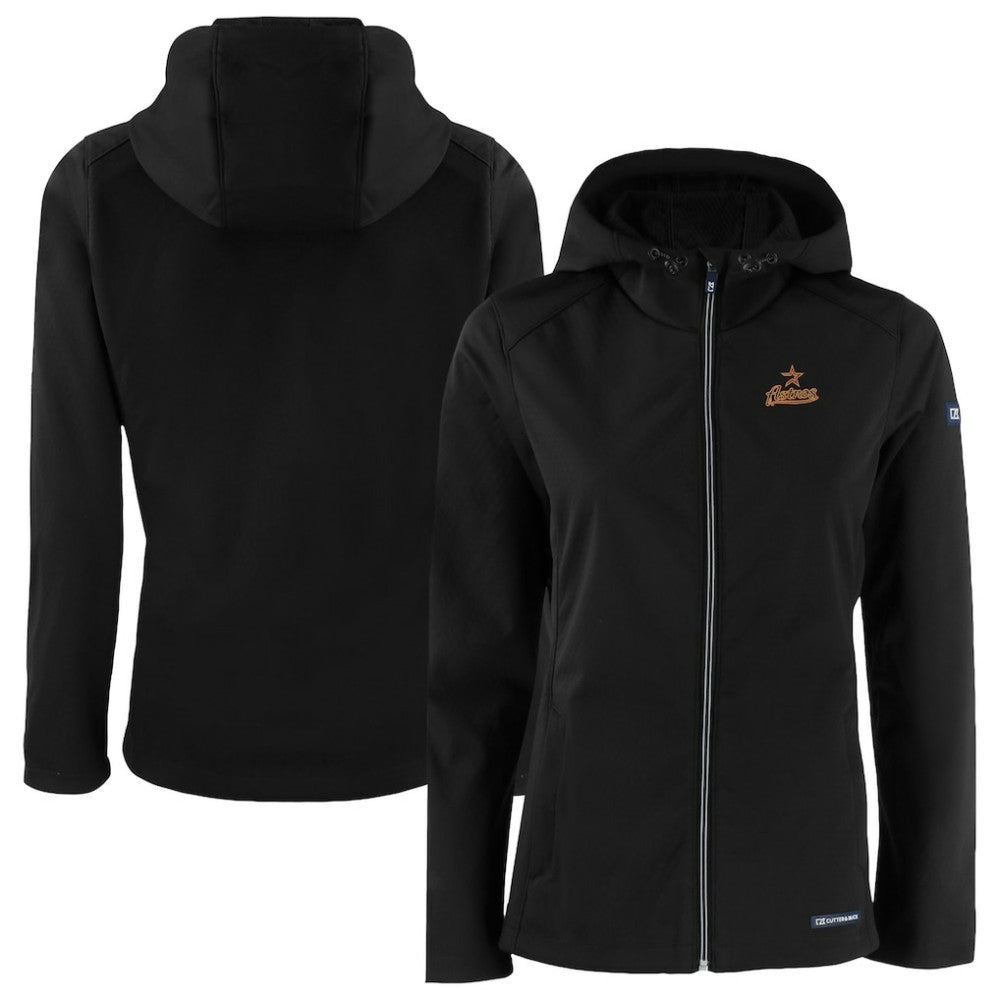 Black Houston Astros Cutter & Buck Women's Evoke Eco Softshell Recycled Full-Zip Jacket