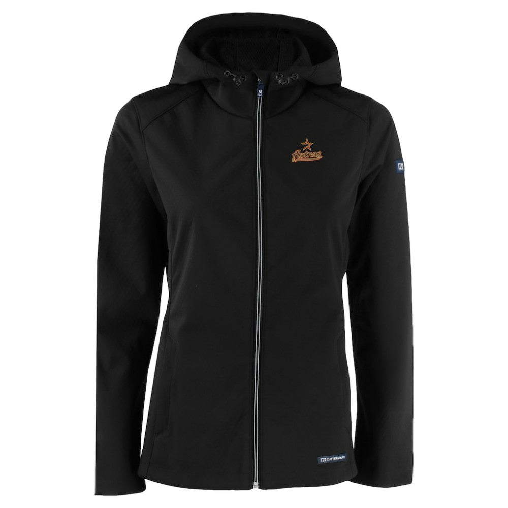 Black Houston Astros Cutter & Buck Women's Evoke Eco Softshell Recycled Full-Zip Jacket