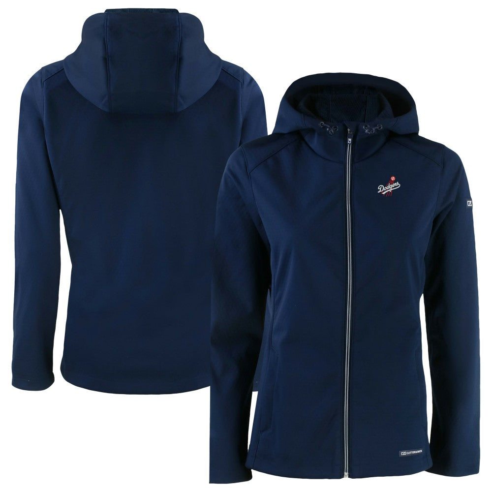 Navy Los Angeles Dodgers Cutter & Buck Women's Evoke Eco Softshell Recycled Full-Zip Jacket