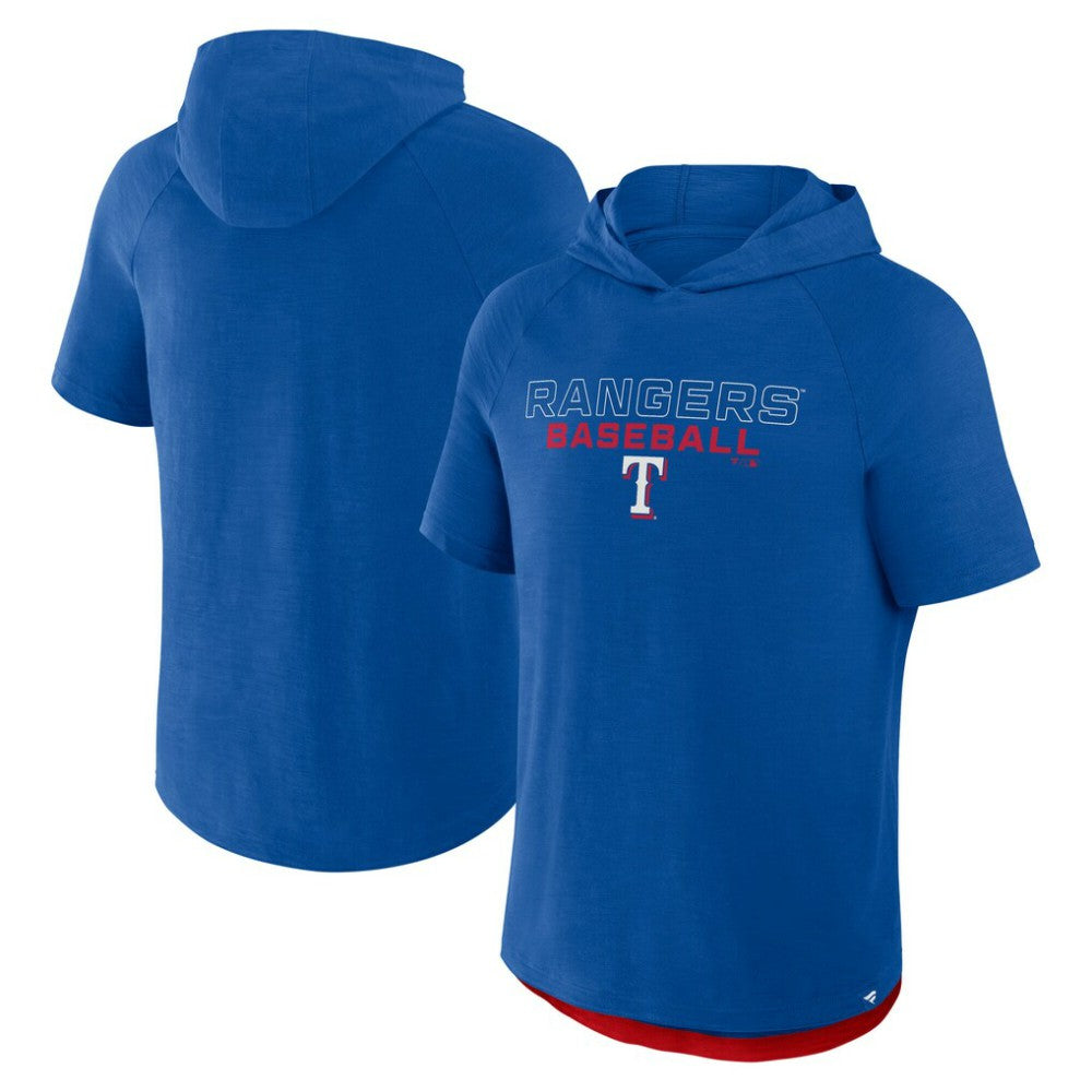 Royal Texas Rangers Fanatics Clubhouse Optimal Play Raglan Hoodie T-Shirt