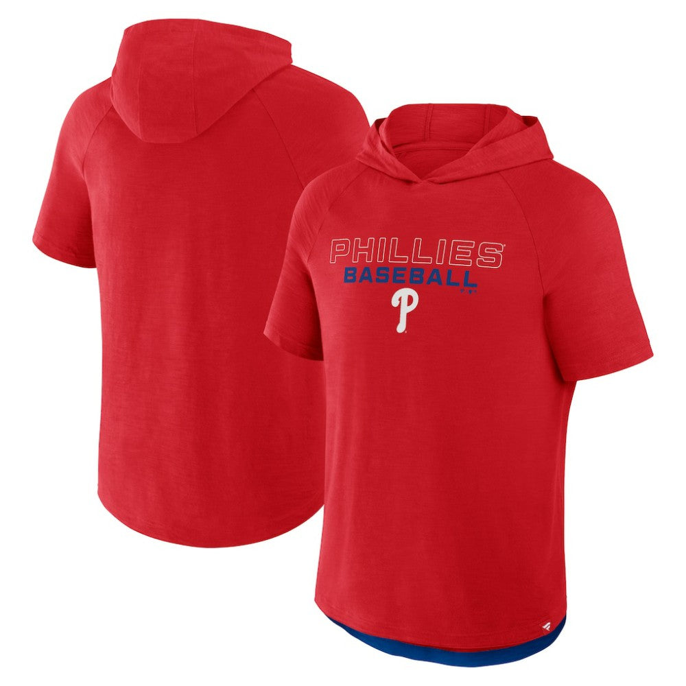 Red Philadelphia Phillies Fanatics Clubhouse Optimal Play Raglan Hoodie T-Shirt