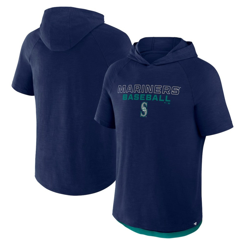 Navy Seattle Mariners Fanatics Clubhouse Optimal Play Raglan Hoodie T-Shirt